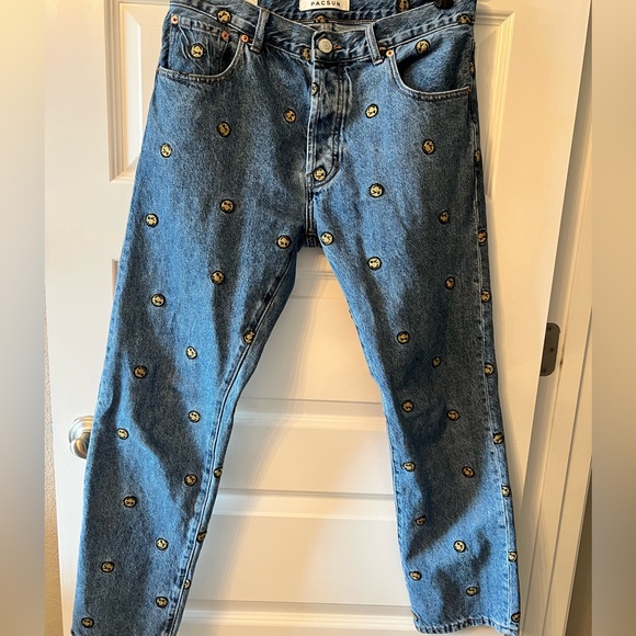 PacSun Eco Medium Indigo Embroidery Straight Jeans Size 30 x 30 - Picture 2 of 7